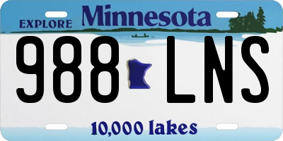 MN license plate 988LNS