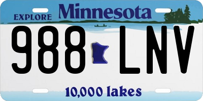 MN license plate 988LNV