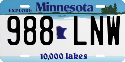 MN license plate 988LNW