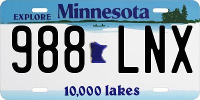 MN license plate 988LNX