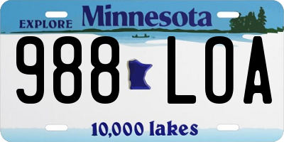 MN license plate 988LOA