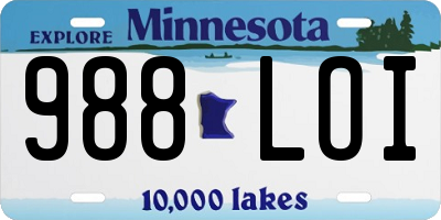 MN license plate 988LOI