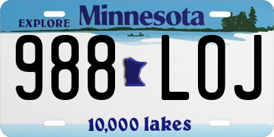 MN license plate 988LOJ