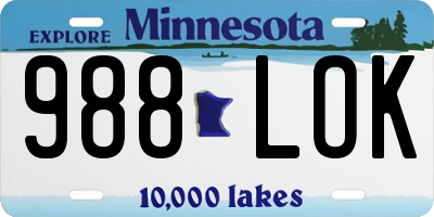 MN license plate 988LOK
