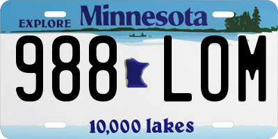 MN license plate 988LOM