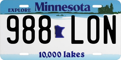 MN license plate 988LON