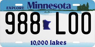 MN license plate 988LOO
