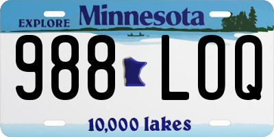 MN license plate 988LOQ