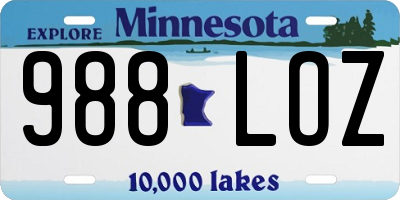 MN license plate 988LOZ