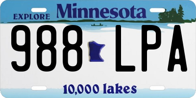 MN license plate 988LPA