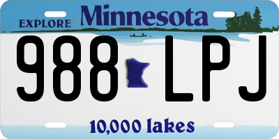 MN license plate 988LPJ