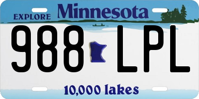 MN license plate 988LPL