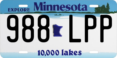 MN license plate 988LPP