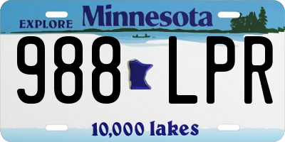 MN license plate 988LPR
