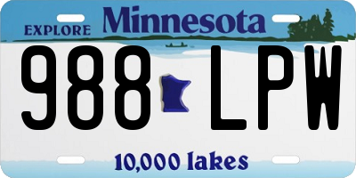 MN license plate 988LPW