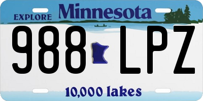 MN license plate 988LPZ