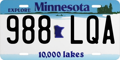 MN license plate 988LQA