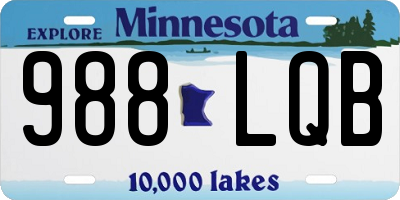 MN license plate 988LQB