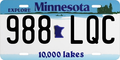 MN license plate 988LQC