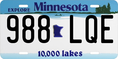 MN license plate 988LQE