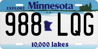 MN license plate 988LQG