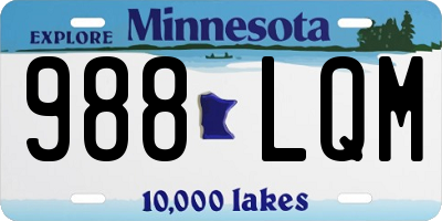 MN license plate 988LQM