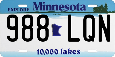 MN license plate 988LQN