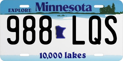 MN license plate 988LQS