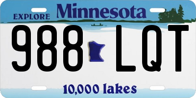 MN license plate 988LQT