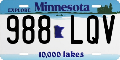 MN license plate 988LQV