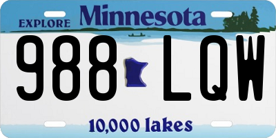 MN license plate 988LQW
