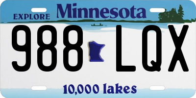 MN license plate 988LQX