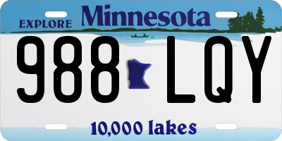 MN license plate 988LQY