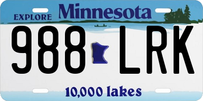 MN license plate 988LRK