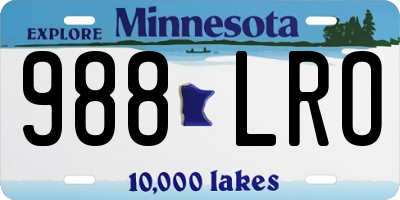 MN license plate 988LRO