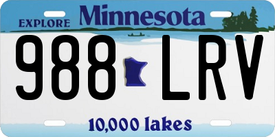 MN license plate 988LRV