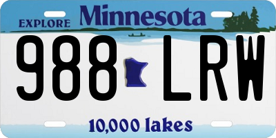 MN license plate 988LRW