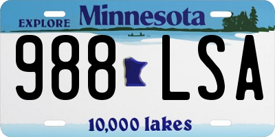 MN license plate 988LSA