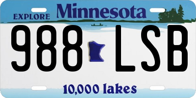 MN license plate 988LSB
