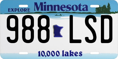 MN license plate 988LSD