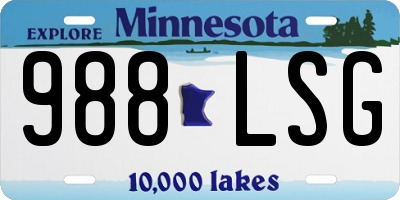 MN license plate 988LSG