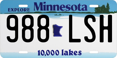 MN license plate 988LSH