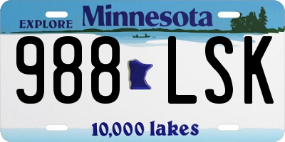 MN license plate 988LSK