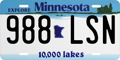 MN license plate 988LSN