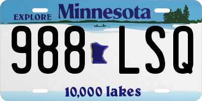 MN license plate 988LSQ