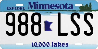 MN license plate 988LSS
