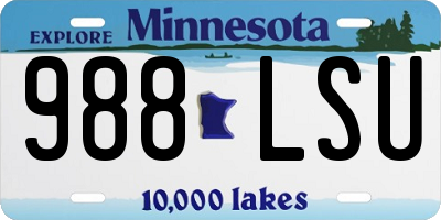 MN license plate 988LSU