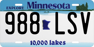 MN license plate 988LSV