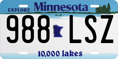 MN license plate 988LSZ