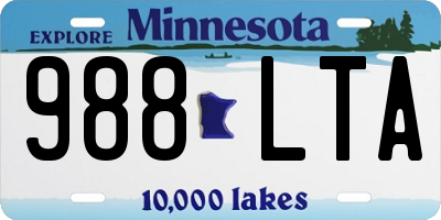 MN license plate 988LTA